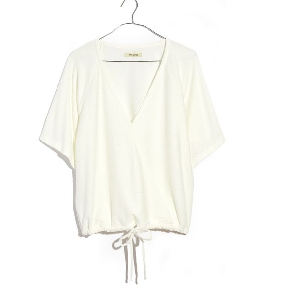 NWT Madewell Drapey V-neck Faux Wrap Top - Picture 2 of 8